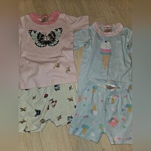 Hanna andersson sz 100 sz 4 girls short pajamas 2 pairs